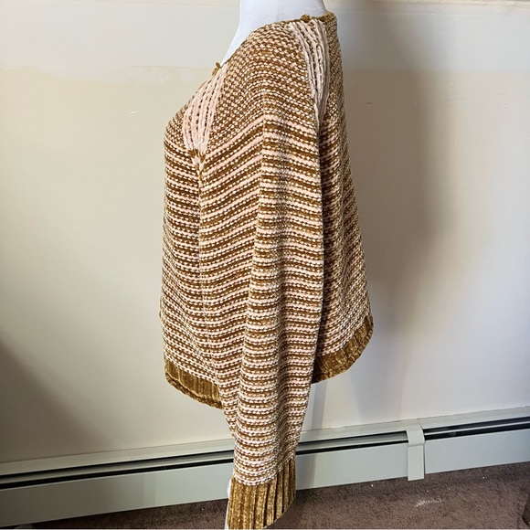 Moth Chenille Striped Cropped Wide Sleeve Knit Sweater by Anthropologie size Med - Picture 6 of 9